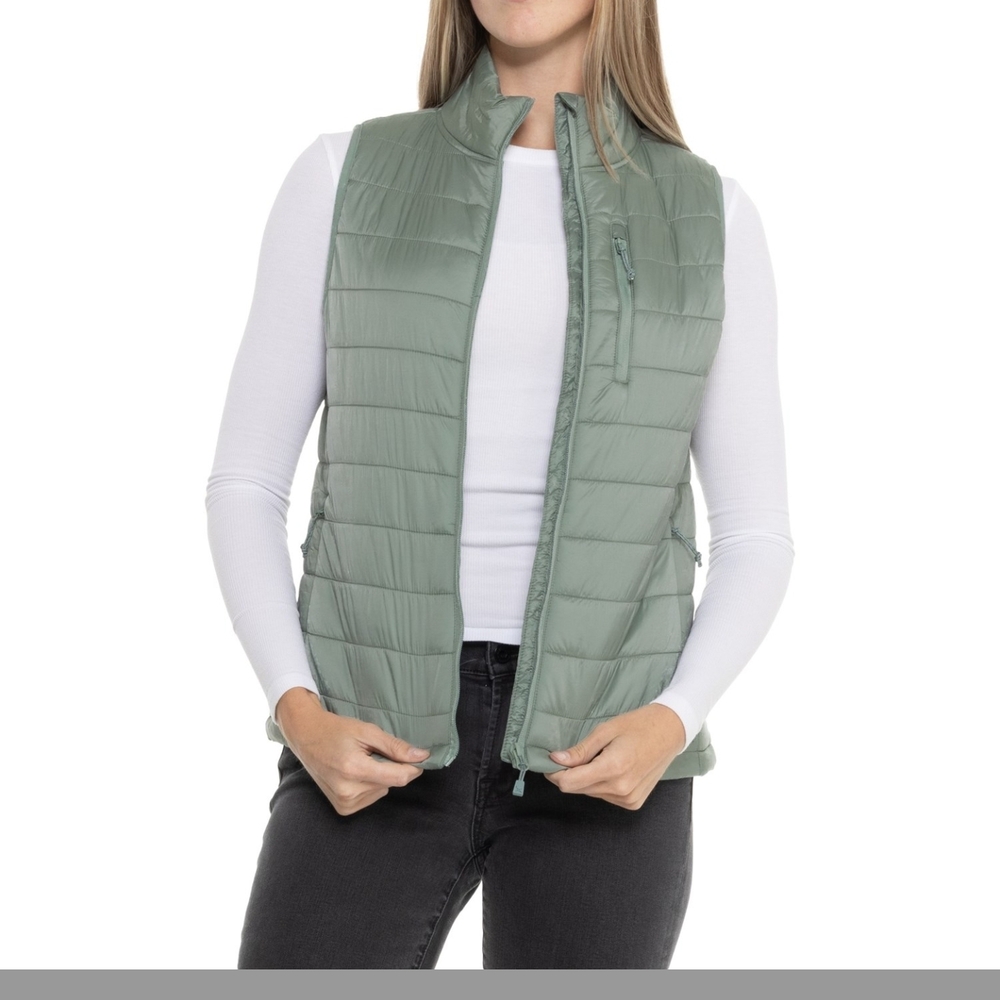 Eddie Bauer Women's Medium Dusty Green Quilted Vest